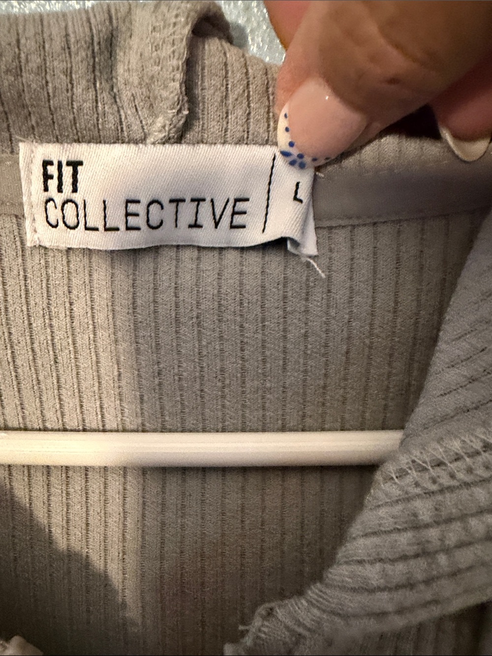 NWT Fit Collective Grey Ribbed 2-Piece Lounge Set - Size L - Picture 3 of 8